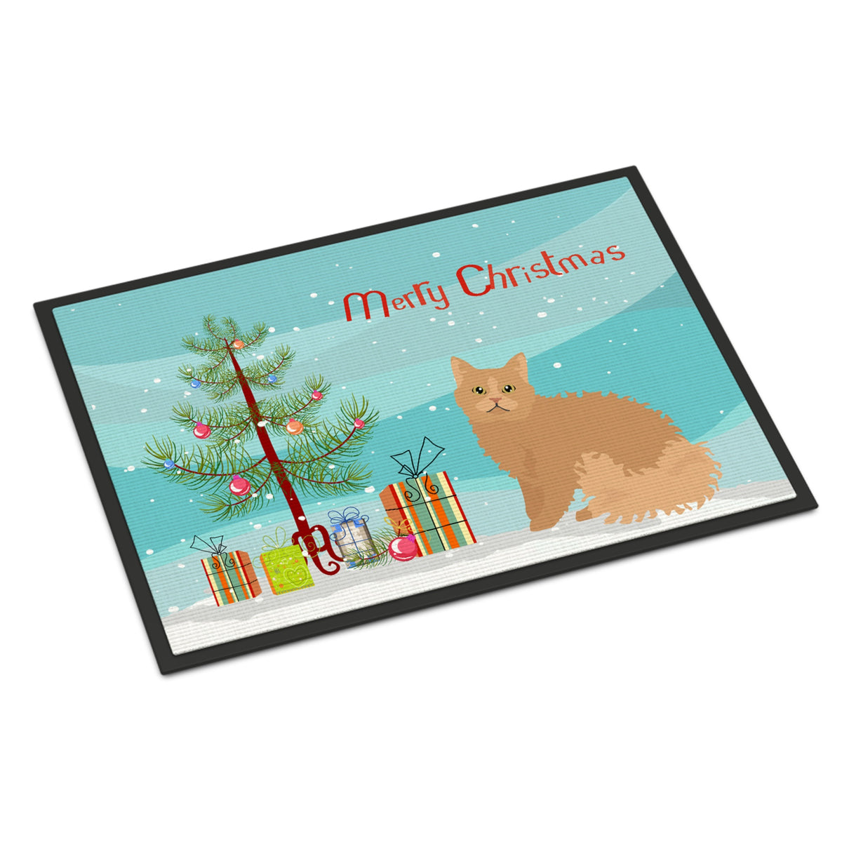 Selkirk Rex Cat Merry Christmas Indoor Or Outdoor Mat 24X36