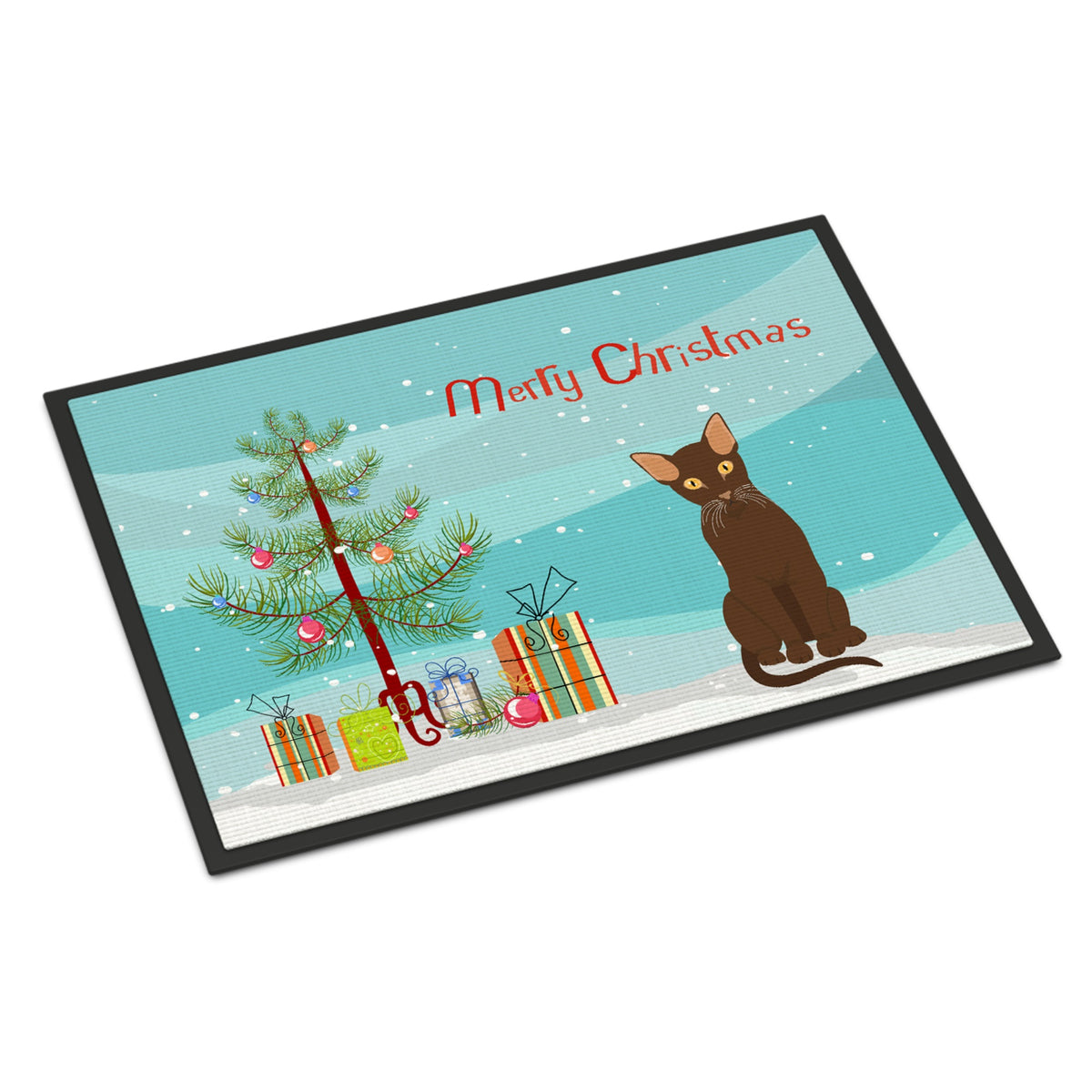 Suphalak Cat Merry Christmas Indoor Or Outdoor Mat 24X36