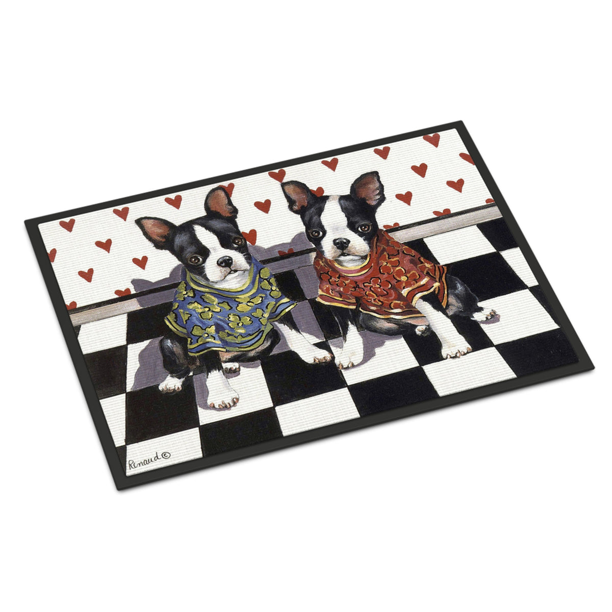 Boston Terrier Puppy Love Indoor Or Outdoor Mat 24X36