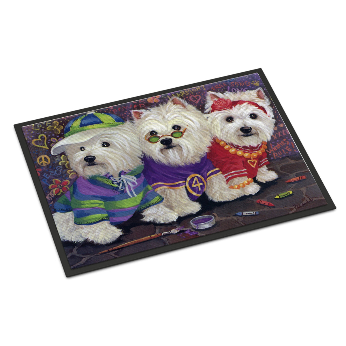 Westie Free Spirits Indoor Or Outdoor Mat 24X36