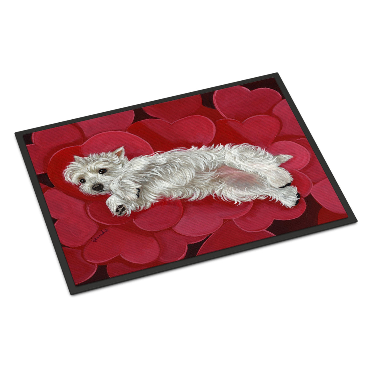 Westie Queen Of Hearts Indoor Or Outdoor Mat 24X36