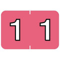 Tabbies Barkley Nbkm Compatible 91600 Series Numeric Labels, Pink '1', 1   H X 1-1/2   W Label Size, Filing Color Code System,