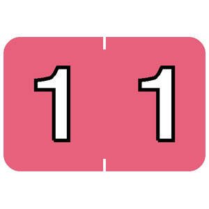 Tabbies Barkley Nbkm Compatible 91600 Series Numeric Labels, Pink '1', 1   H X 1-1/2   W Label Size, Filing Color Code System,