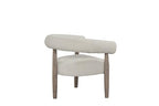 Neos Modern Upholstered Fabric Armchair (Cream)