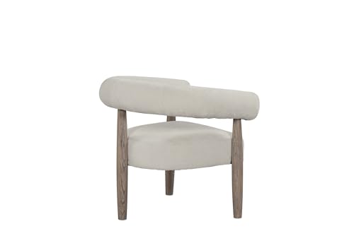 Neos Modern Upholstered Fabric Armchair (Cream)