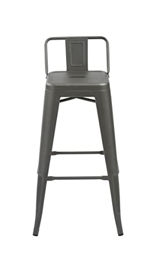 Neos Modern Furniture Gunmetal 30" Metal Barstool with Backrests Set of 4