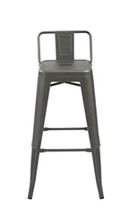 Neos Modern Furniture Gunmetal 30" Metal Barstool with Backrests Set of 4