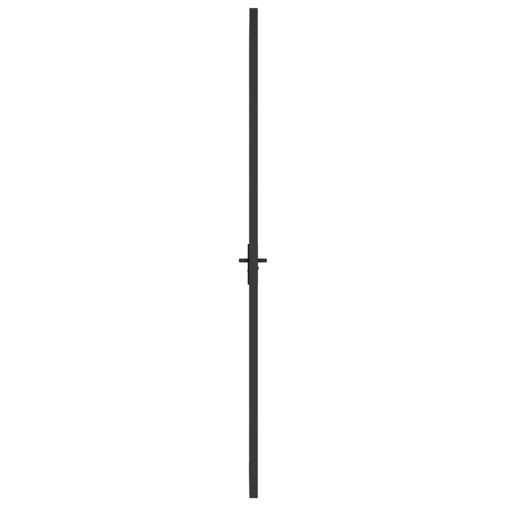 vidaXL Modern Interior Door with Matt Black Glass Panel and Aluminium Alloy Handle - Durable Tempered Glass for Home and Office