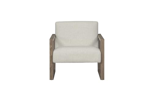 Neos Modern Upholstered Fabric Armchair (Off White)