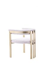 HomeRoots Fabric, Stainless Steel Beige Gold Dining Chair