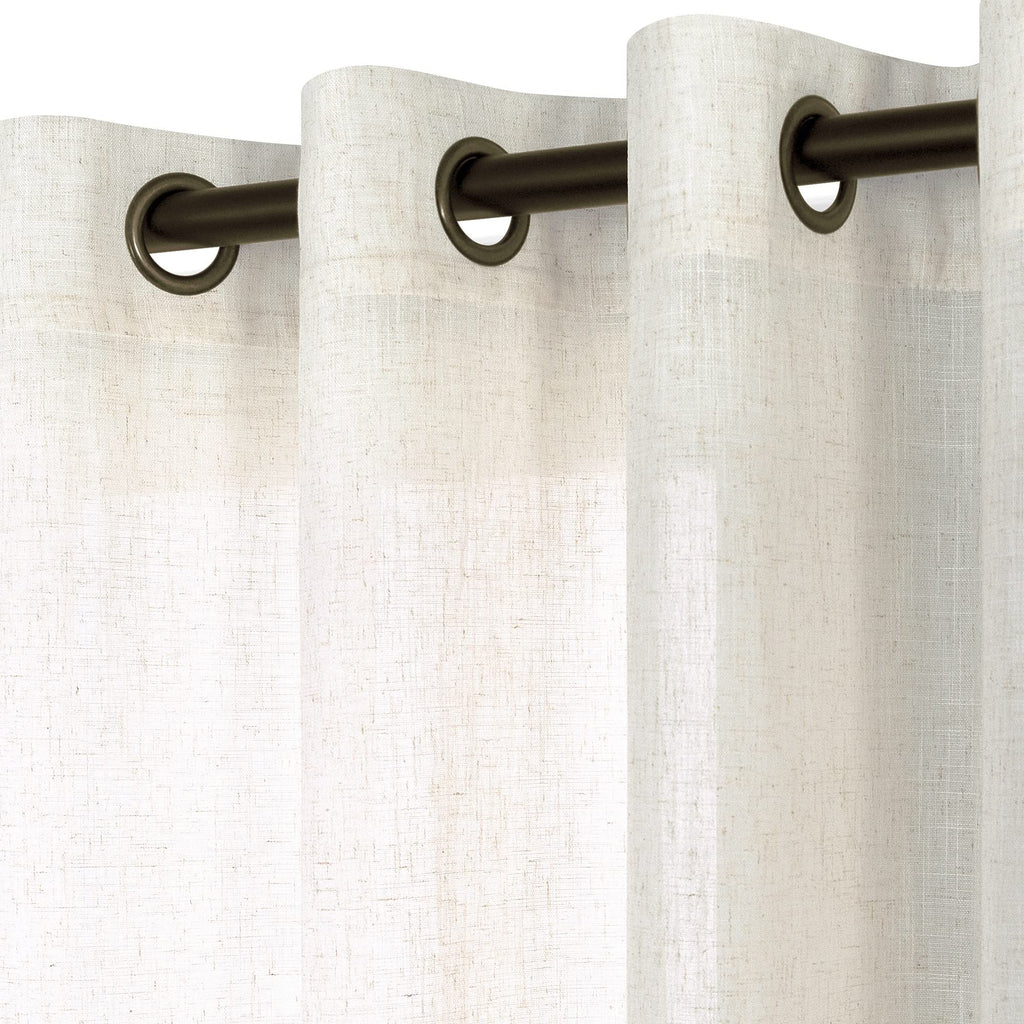 Koufall 72 Inch Curtains Long,Sheer Linen Semi Light Filtering Grommet Curtain Drapes 72 Inch Length 2 Panels Set,Cream
