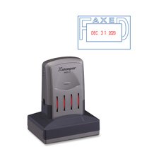 Xstamper Versadater Pre-Inked Stamp - Faxed Message/Date Stamp - 1.31 X 2.12 - Blue, Red