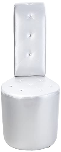 Best Master Furniture Shoe Chair 6900 Faux Leather Silver