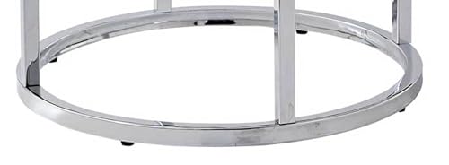Steve Silver Echo End Table-Contemporary Style with Unique Marble Details, White Marble Top with Chrome Metal Base, 22 x 22 x 24, White, Chrome