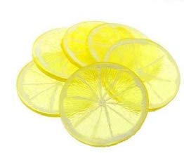 20Pcs Fake Fruit Home House Kitchen Party Decoration Faux Fruit Props(Simulation Yellow Lemon Slices)