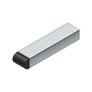 Deltana 4' Modern Baseboard Bumper, Solid Brass (Rectangular, Polished Chrome)