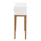 Baxton Studio Odile Mid-Century Modern Two-Tone Natural Brown and White Bayur Wood 1-Drawer Console Table Natural Brown/White/bayur Wood
