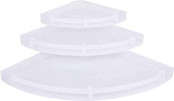 RSC Bathroom Corner Plastic Shelf Shelves for Home Decor (Set of 3 Pcs, White)
