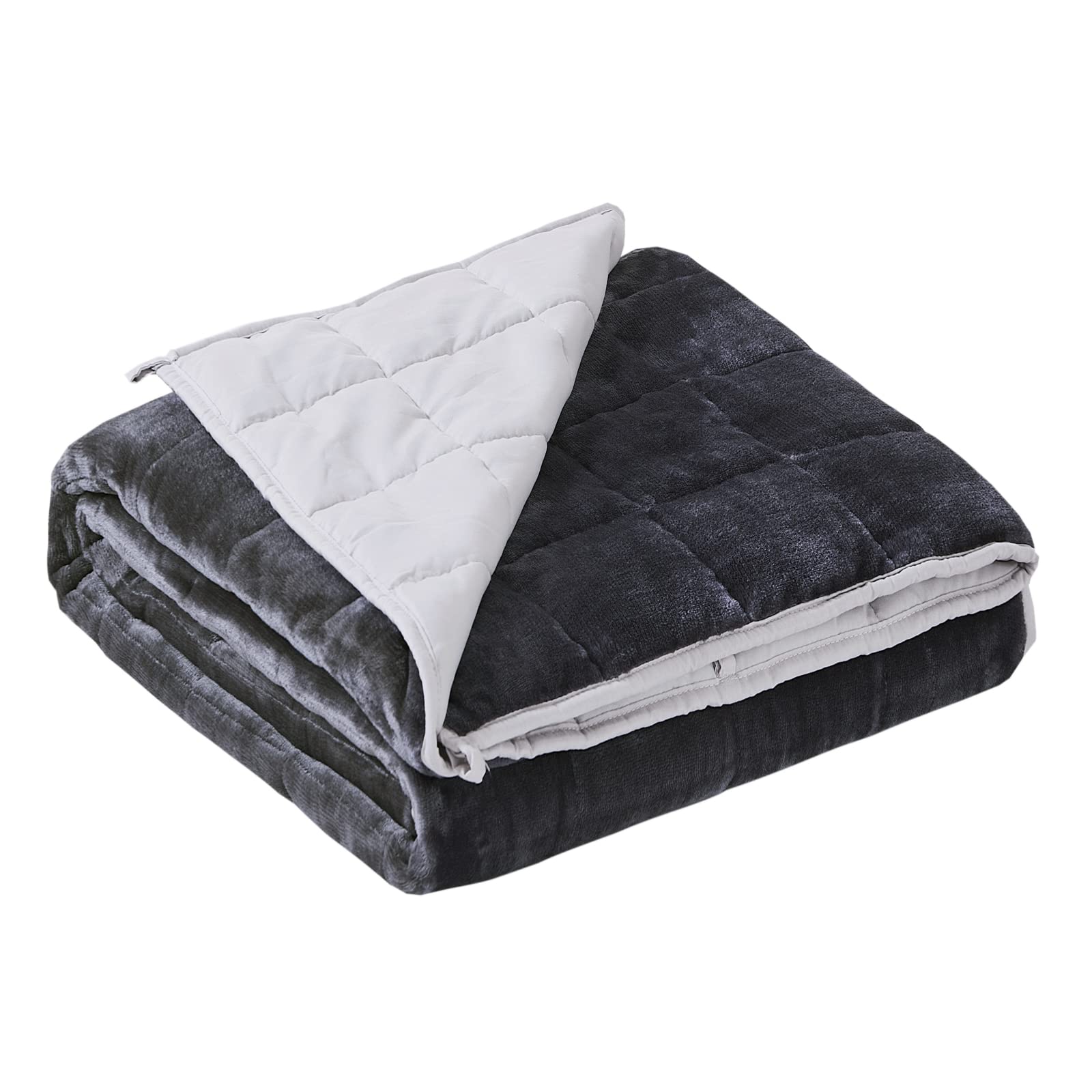 Satwip Grey Weighted Blanket 15 Pounds, Fuzzy Warm Flannel Throw Blanket With Soft Breathable Sanded, 48 X 72 Inches, Grey