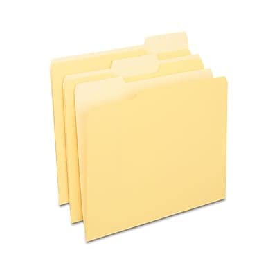 Staples File Folder, 1/3 Cut Tab, Letter Size, Yellow, 100/Box