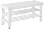 Pina Quality Solid Wood Shoe Bench, White Finish