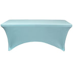 Your Chair Covers - 8 Ft Rectangular Fitted Spandex Tablecloths Patio Table Cover Stretchable Tablecloth - Dusty Blue
