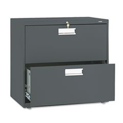 2 Drawer Lateral File W/Lock, 30"X19-1/4"X28-3/8", Charcoal, Sold As 1 Each
