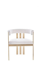 HomeRoots Fabric, Stainless Steel Beige Gold Dining Chair