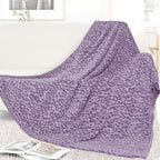 Flannel Twin Blanket Throw For Bed 60'X80' Purple Lavender Soft Fleece Blankets Twin Size Lavender Warm Bed Throw Blankets For