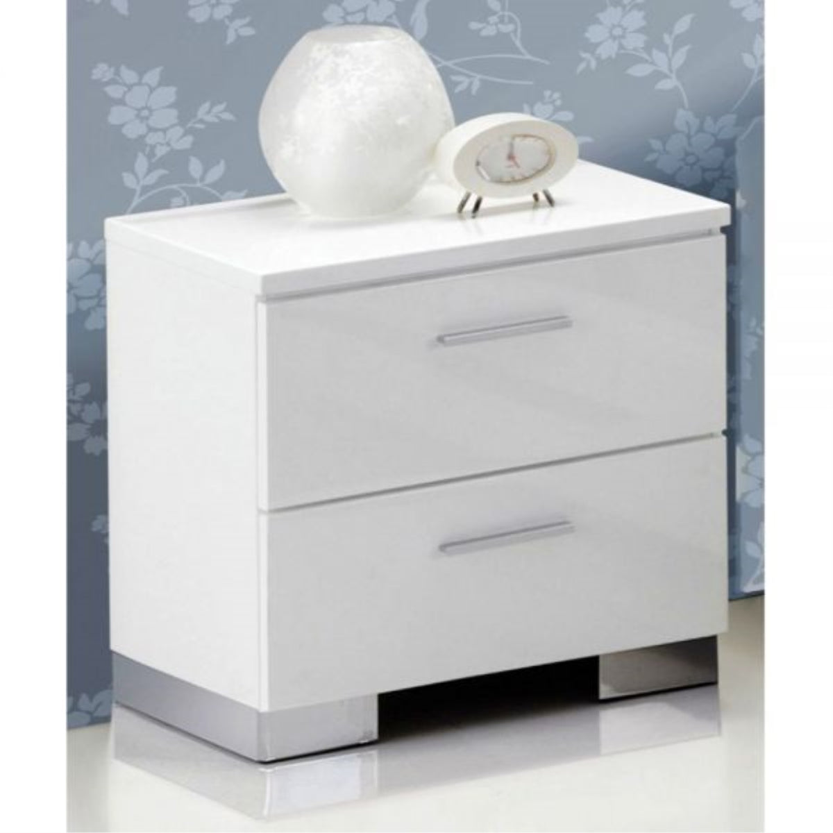Ergode Nightstand  White & Chrome Leg