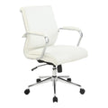 Mid Back Managers Chair with Dillon Snow Antimicrobial Fabric and Chrome Base