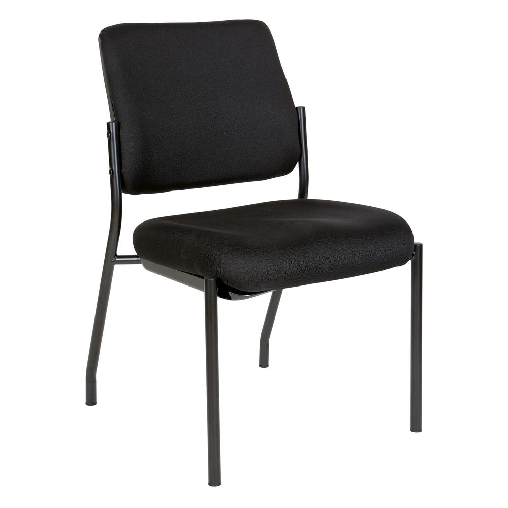 Stackable Visitors Chair Black Padded Seat Armless, 83720-231