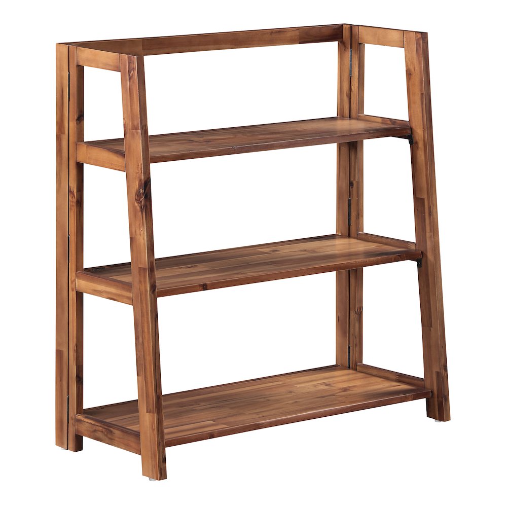 Bayfront 3-Shelf Folding Bookcase in Bayfront Acacia Wood Finish