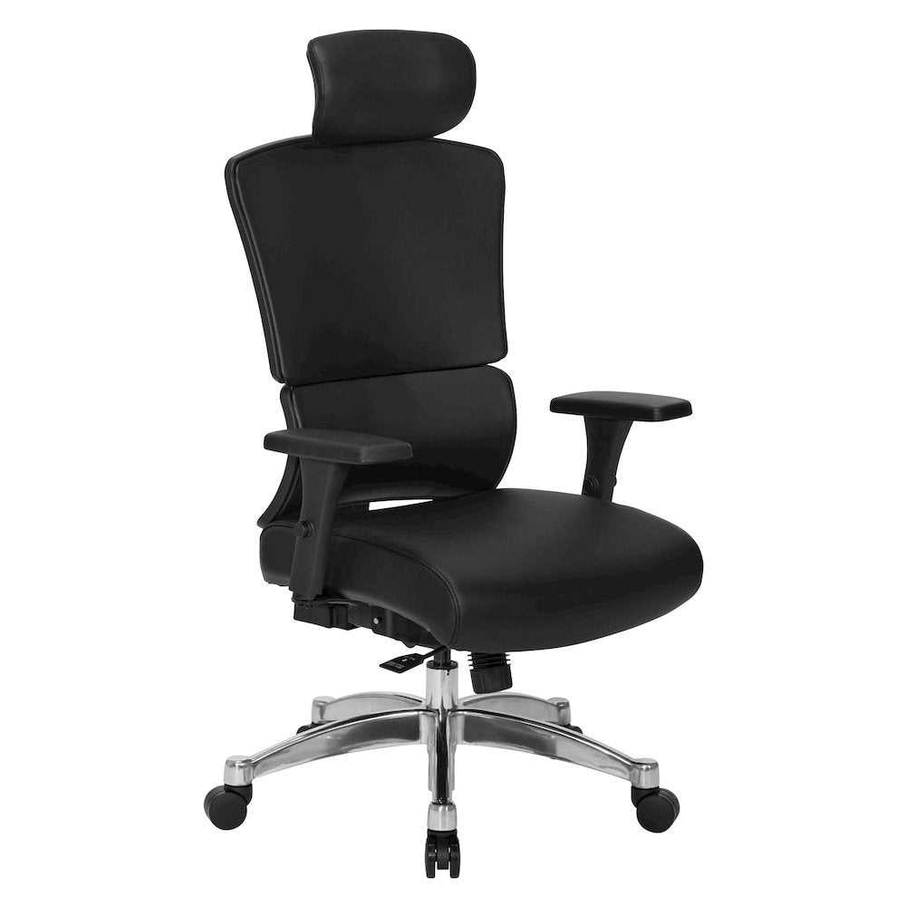 Managers Chair with Dillon Black Fabric Seat and Back and adjustable Headrest