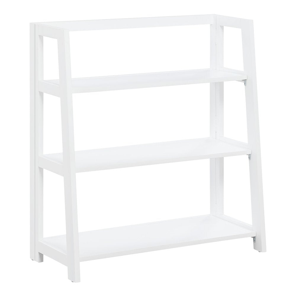 Bayfront 3-Shelf Folding Bookcase in Willow White Finish