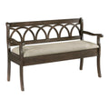 Coventry Storage Bench in Dark Walnut Finish Frame and Beige Seat Cushion K/D