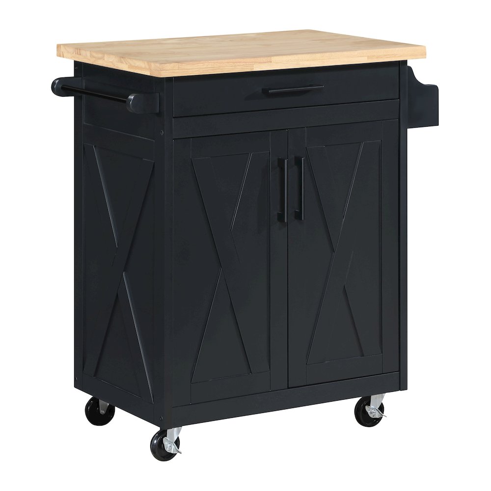 Bolten Kitchen Cart in Black Finish