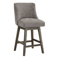 Granville 26 Swivel Counter Stool with Grey Legs in Charcoal Fabric