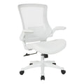 White Screen Back Managers Chair in White Faux Leather, EM60926WH-U11