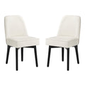 Jada Dining Chair 2-Pack in Linen Fabric with Black Finish Wood