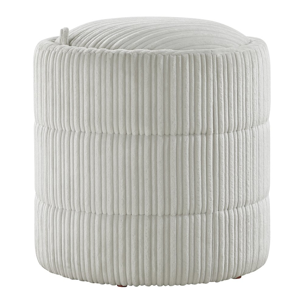 Bartley Storage Ottoman in Taupe Cord Fabric