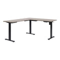 Primo 60 Sit/Stand L-Shape Electric Desk with Light Grey Top and Black Base