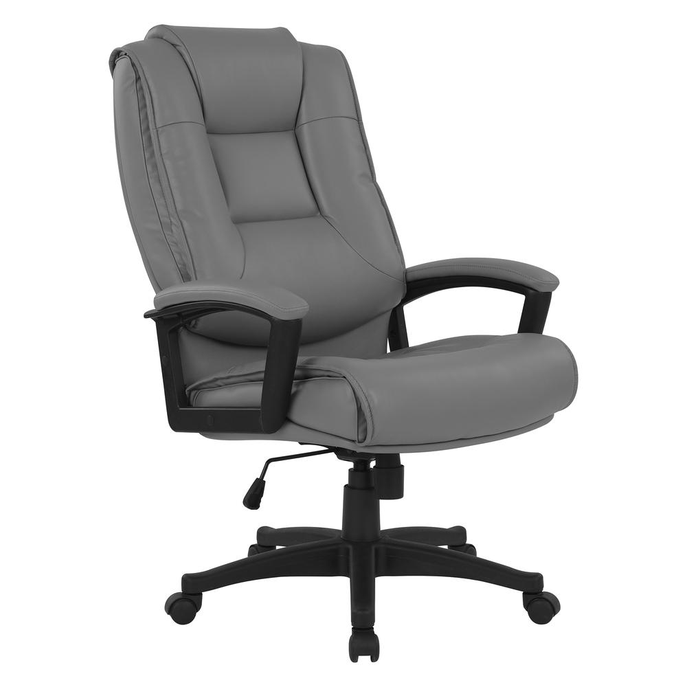 High Back Bonded Lthr Chair, Charcoal