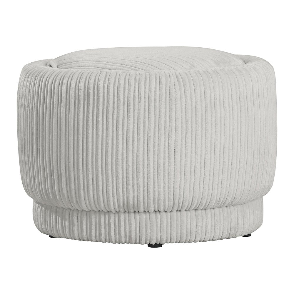 Lanyard Storage Ottoman In Taupe Cord Fabric