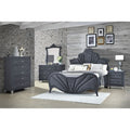 Queen Bed, Gray Velvet