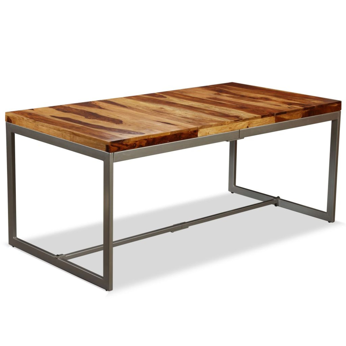 Vidaxl Dining Table Solid Sheesham Wood And Steel 70.9 Inch