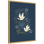 Sylvie Framed Canvas Love and Light Happy Hanukkah by Vicky Yorke