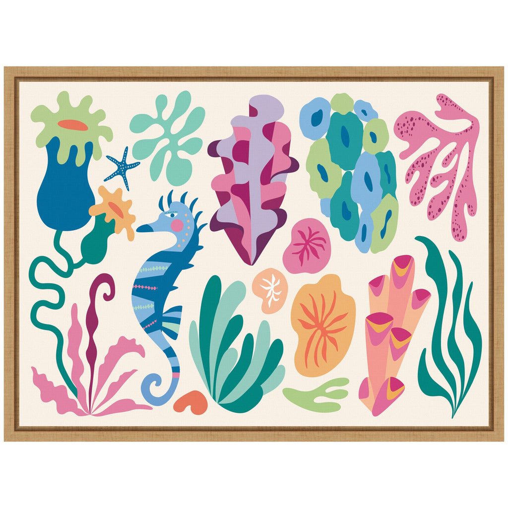Sylvie Fun Colorful Coral Reef Framed Canvas by Rachel Lee