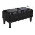 Designs4Comfort Brentwood Storage Ottoman with Reversible Trays, Black