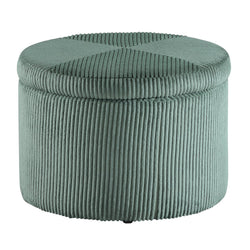 Designs4Comfort Round Corduroy Shoe Storage Ottoman with Reversible Tray Lid